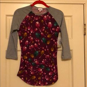 LulaRoe XXS randy with pink green & yellow design